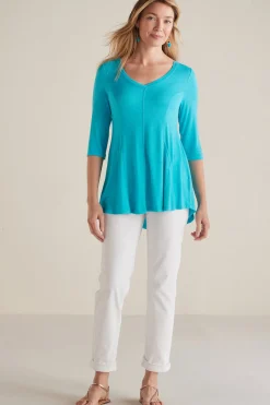 Soft Surroundings Amelia A-Line Tunic> three quarter length|tunics