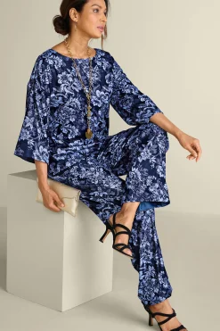 Soft Surroundings Aria Velvet Wide Leg Pants> EVelvet Styles|full length