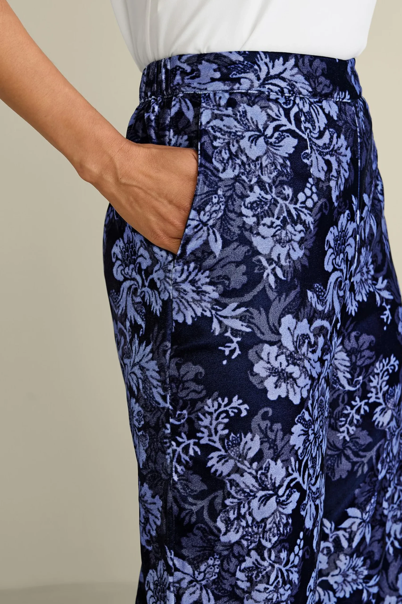 Soft Surroundings Aria Velvet Wide Leg Pants> EVelvet Styles|full length