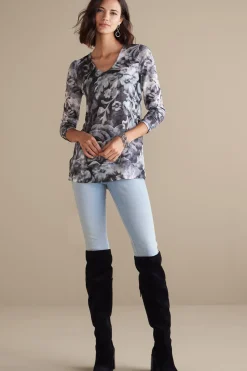 Soft Surroundings Aviana Top> long sleeve|prints