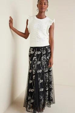 Soft Surroundings Celina Flutter Sleeve Sweater> Sweaters & Cardigans|sleeveless