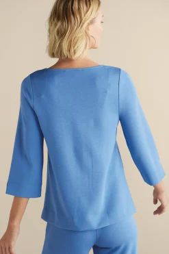 Soft Surroundings Ceri Knit 3/4 Sleeve Top><noscript><img width=