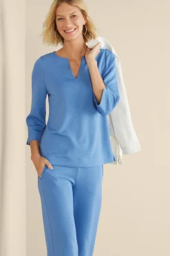 Soft Surroundings Ceri Knit 3/4 Sleeve Top><noscript><img width=