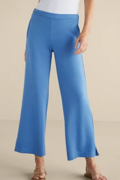 Soft Surroundings Ceri Knit Wide-Leg Pants> Into The Blues|full length