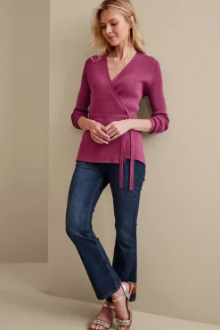 Soft Surroundings Clare Wrap Sweater> Sweaters & Cardigans|long sleeve