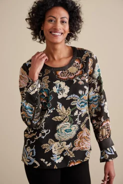 Soft Surroundings Deanna Blouse> Feminine Flourish|long sleeve
