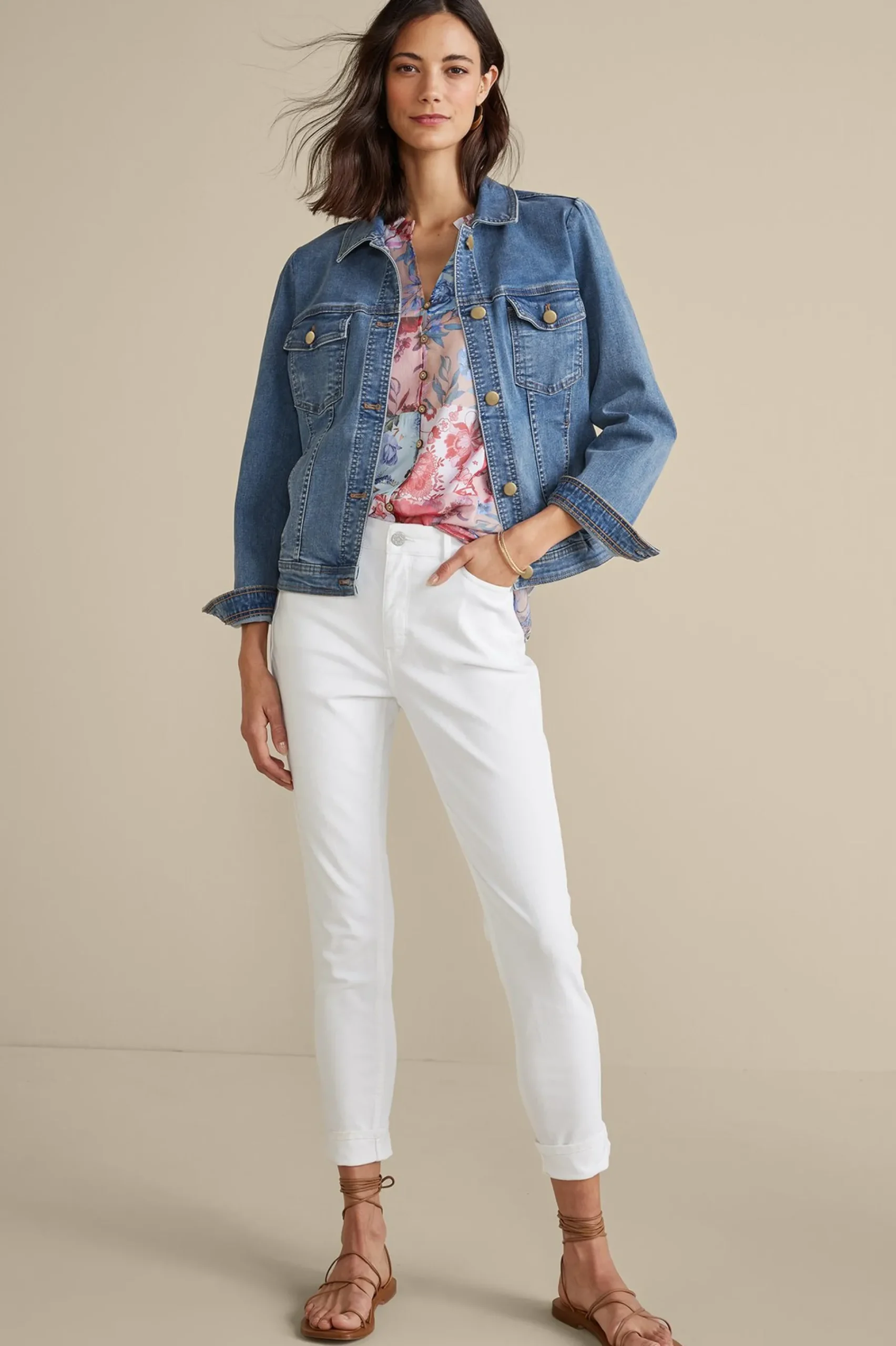 Soft Surroundings Diana Shapely Denim Jacket> Into The Blues|Vacation Shop