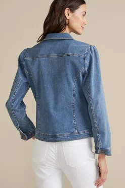 Soft Surroundings Diana Shapely Denim Jacket><noscript><img width=