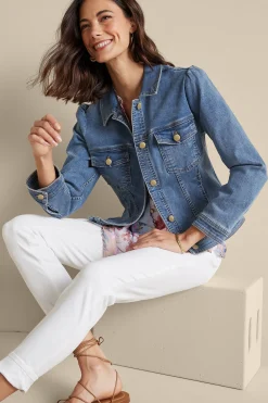 Soft Surroundings Diana Shapely Denim Jacket><noscript><img width=