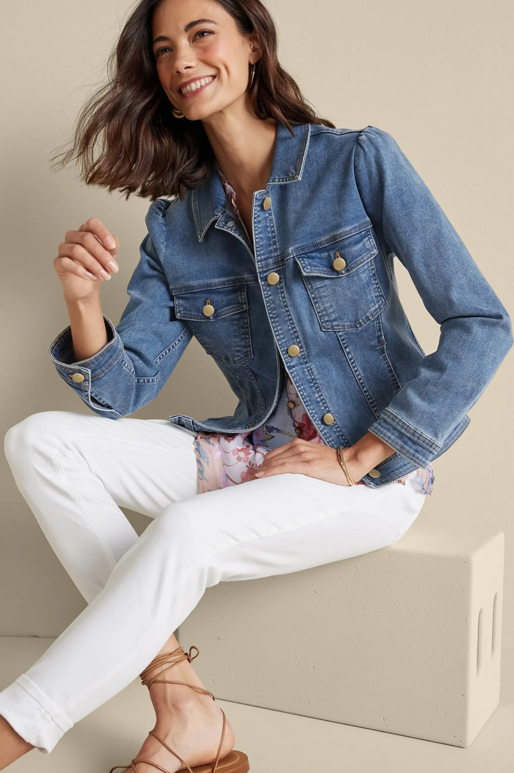 Soft Surroundings Diana Shapely Denim Jacket> Into The Blues|Vacation Shop