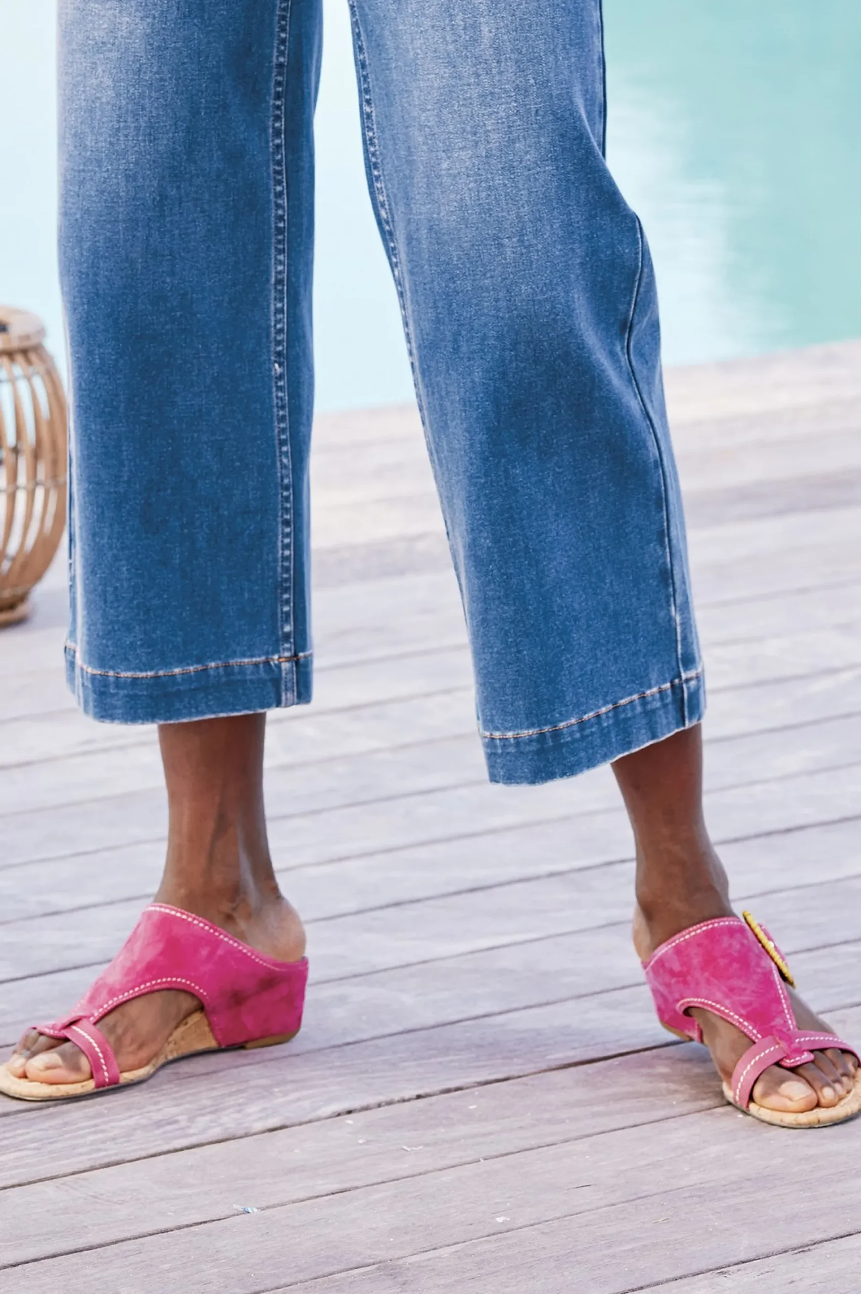 Soft Surroundings Donald Pliner Ofelia Wedge Slide> sandals|wedges