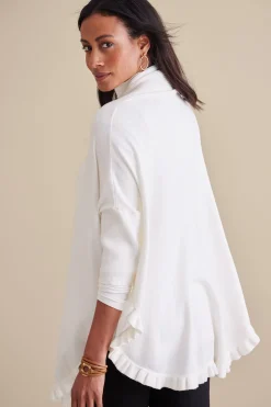 Soft Surroundings Draped Ruffle Cardigan><noscript><img width=