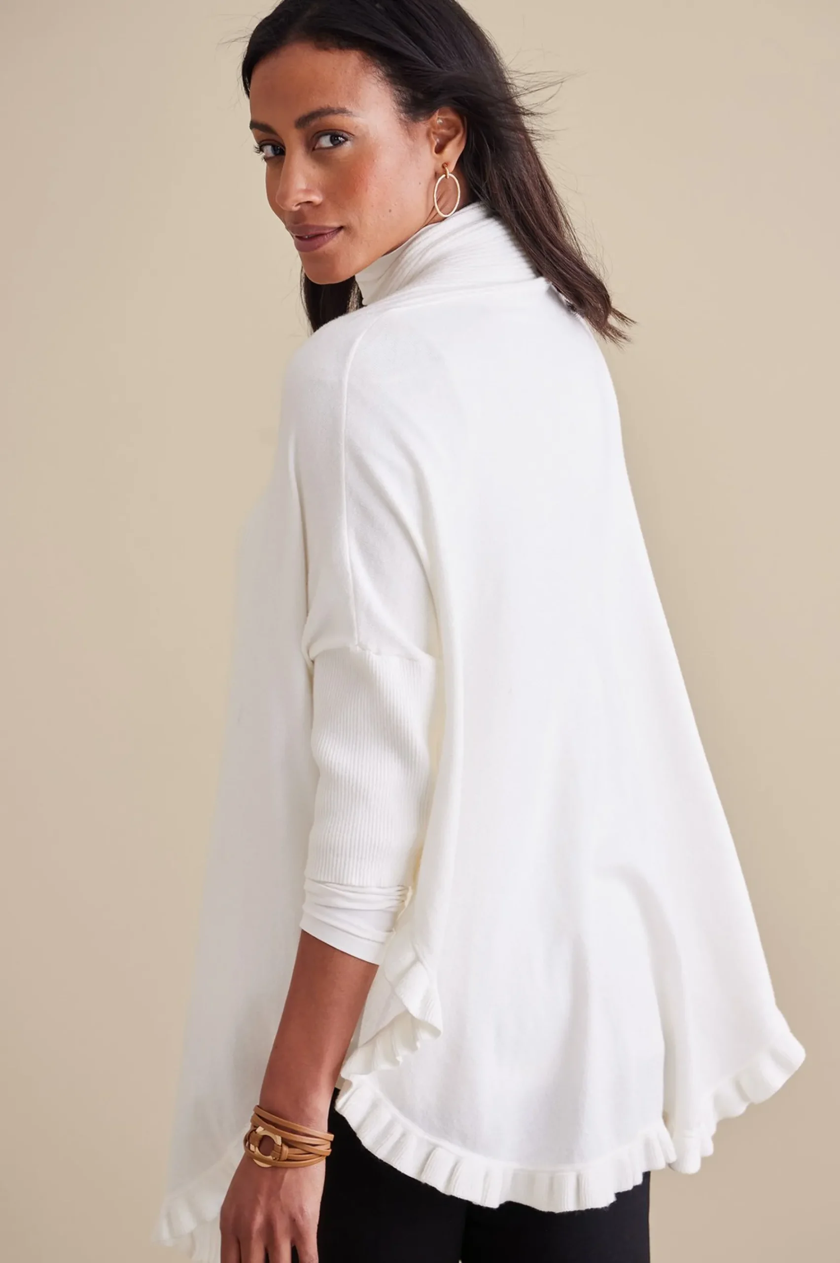 Soft Surroundings Draped Ruffle Cardigan> Scarves & Wraps|Feminine Flourish