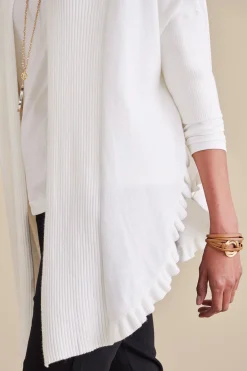 Soft Surroundings Draped Ruffle Cardigan><noscript><img width=