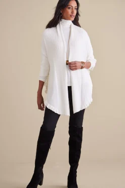 Soft Surroundings Draped Ruffle Cardigan><noscript><img width=