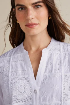Soft Surroundings Eleanor Crochet Shirt><noscript><img width=