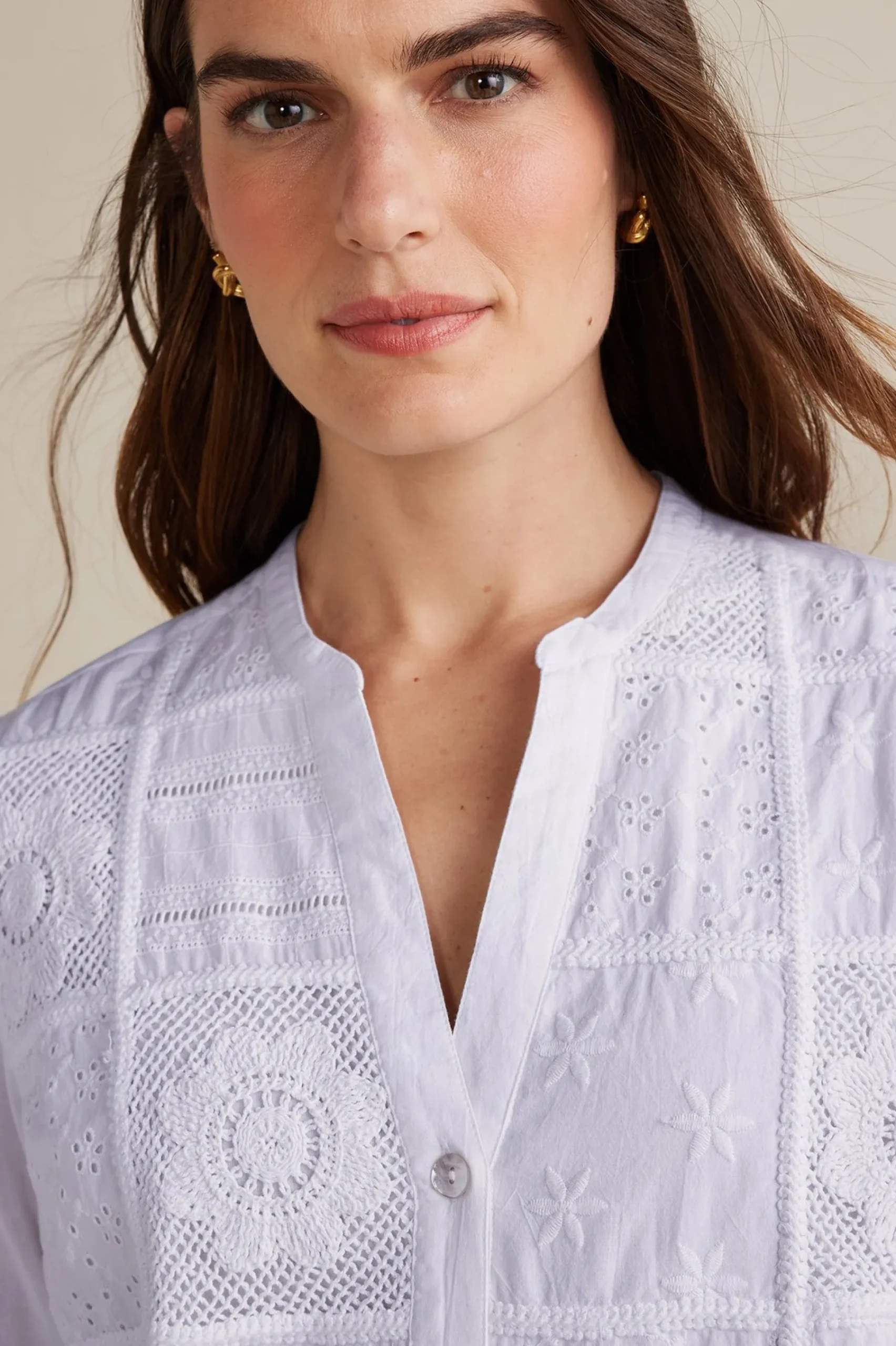 Soft Surroundings Eleanor Crochet Shirt> long sleeve|shirts