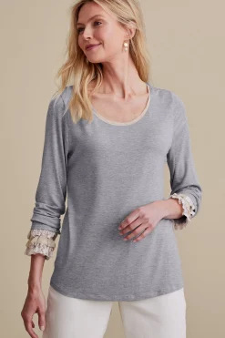 Soft Surroundings Ella Lace Top> Feminine Flourish|long sleeve