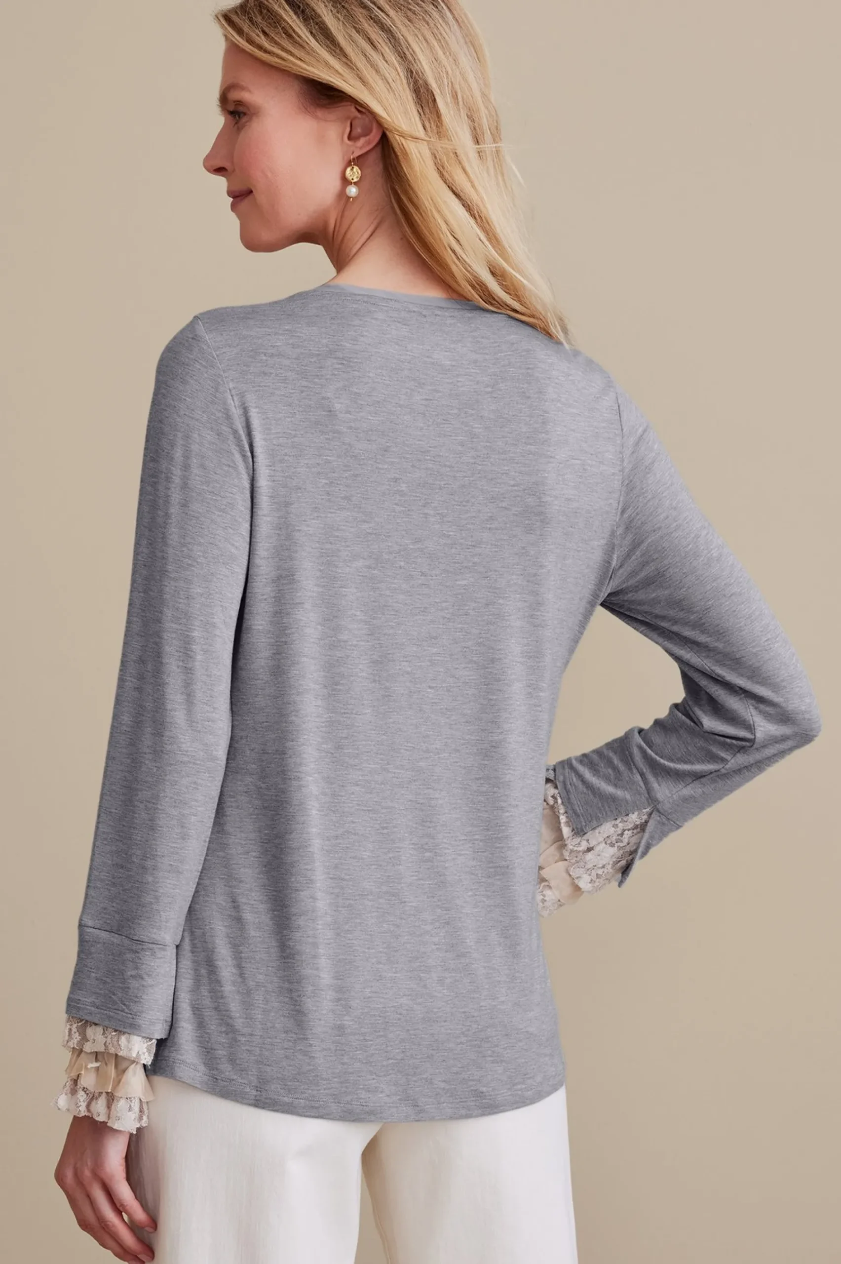 Soft Surroundings Ella Lace Top> Feminine Flourish|long sleeve