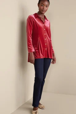 Soft Surroundings Enchanted Velvet Shirt> EVelvet Styles|long sleeve