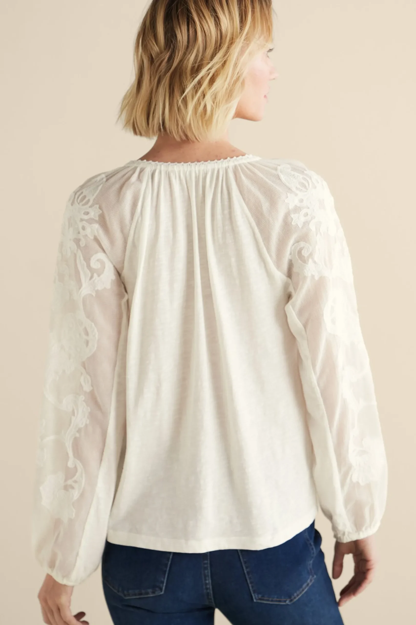 Soft Surroundings Enya Embroidered Top> Feminine Flourish|Vacation Shop