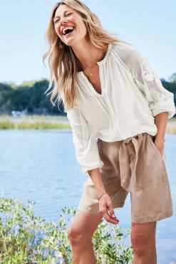 Soft Surroundings Enya Embroidered Top><noscript><img width=