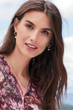 Soft Surroundings Estella Pearl Mini Hoop Earring><noscript><img width=