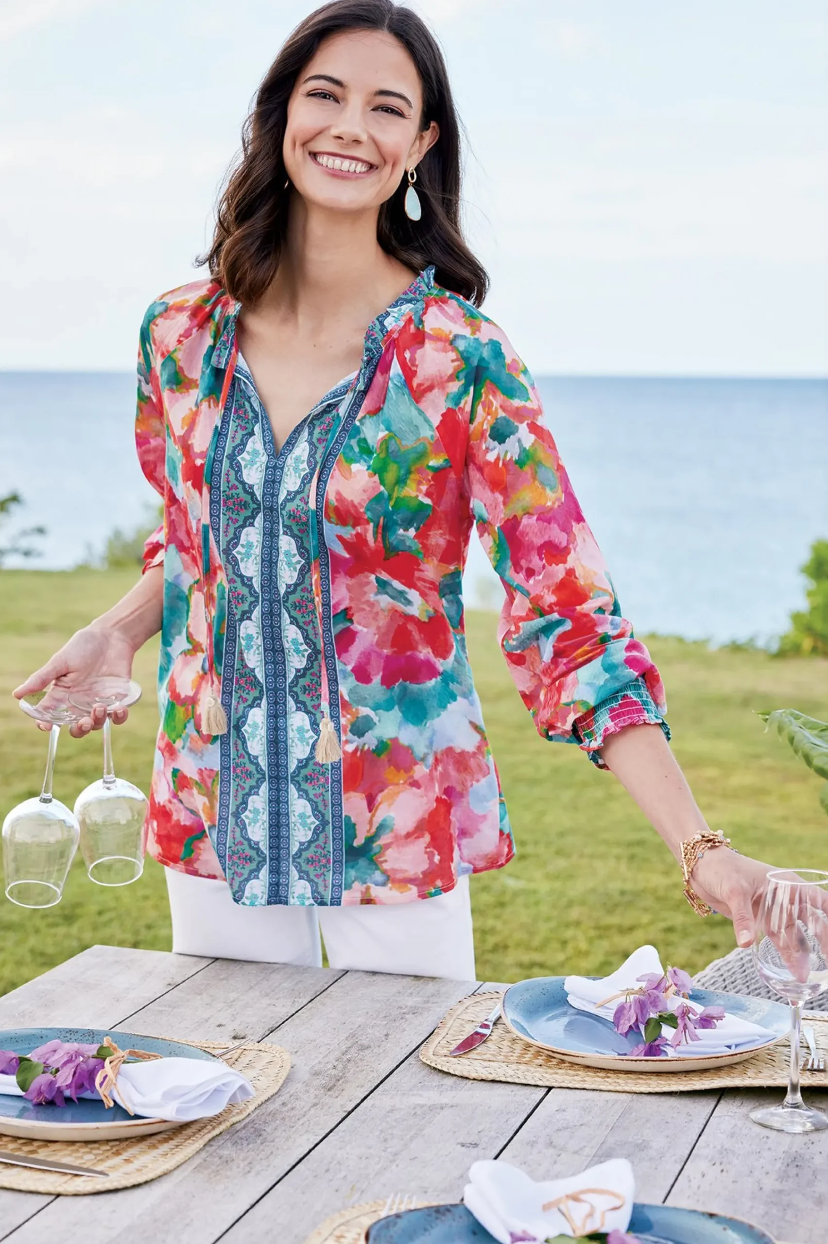 Soft Surroundings Evalina Top> long sleeve|pullovers