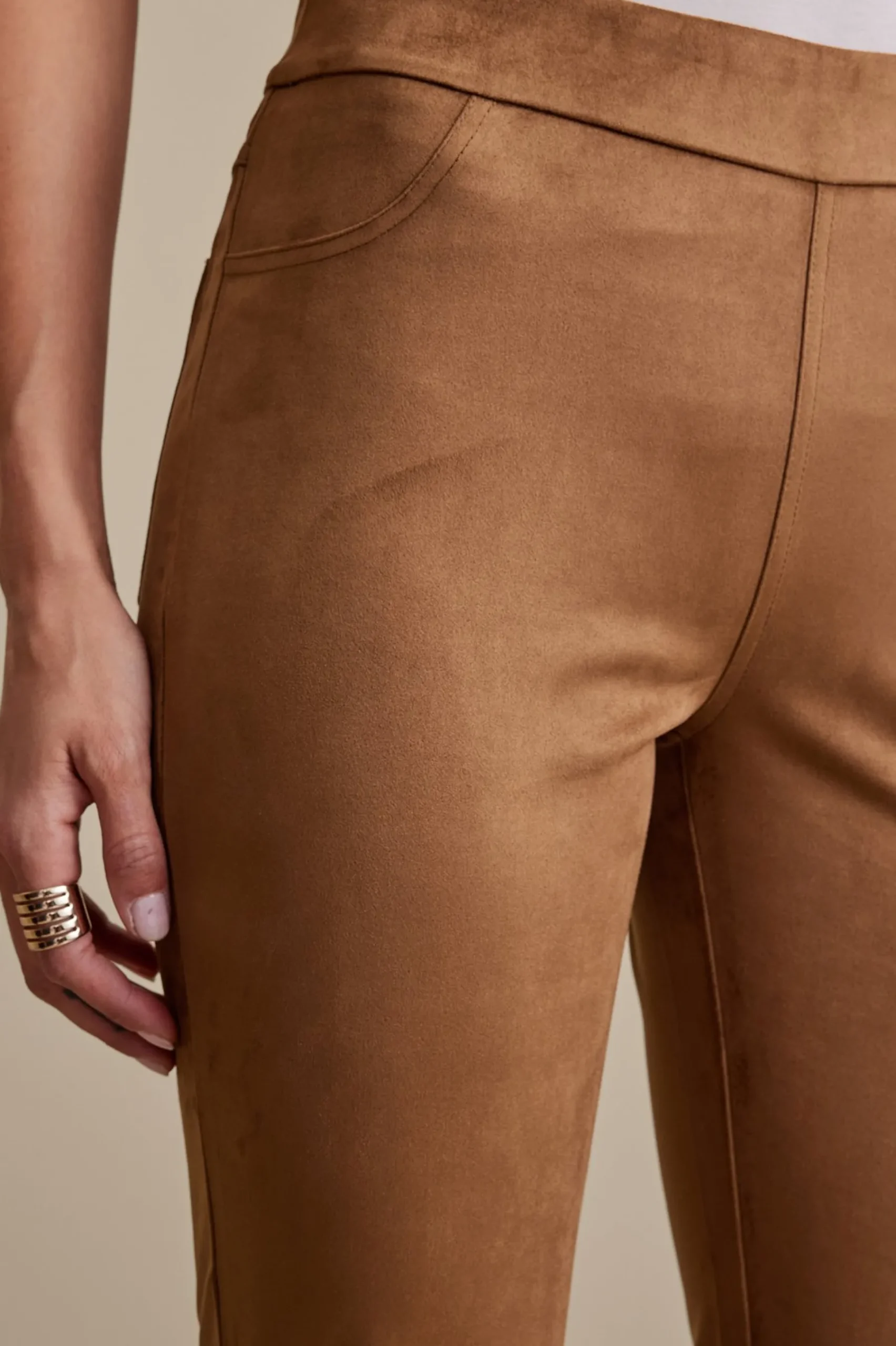 Soft Surroundings Faux Suede Bootcut Pants> full length|bootcut