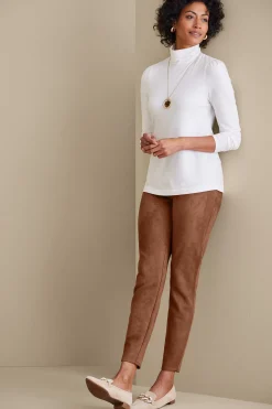 Soft Surroundings Faux Suede Pull-On Leggings><noscript><img width=