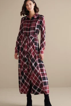 Soft Surroundings Gayle Tartan Dress> Everyday Styles|patterned