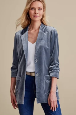 Soft Surroundings Holly Velvet Blazer> Into The Blues|EVelvet Styles