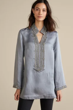 Soft Surroundings Icon Colette Tunic> Global Artistry|long sleeve