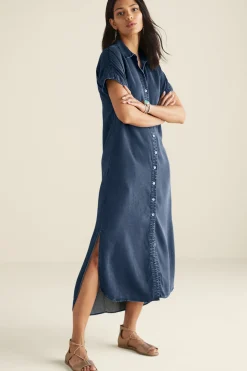 Soft Surroundings Je Veux Midi Shirtdress> Into The Blues|Everyday Styles