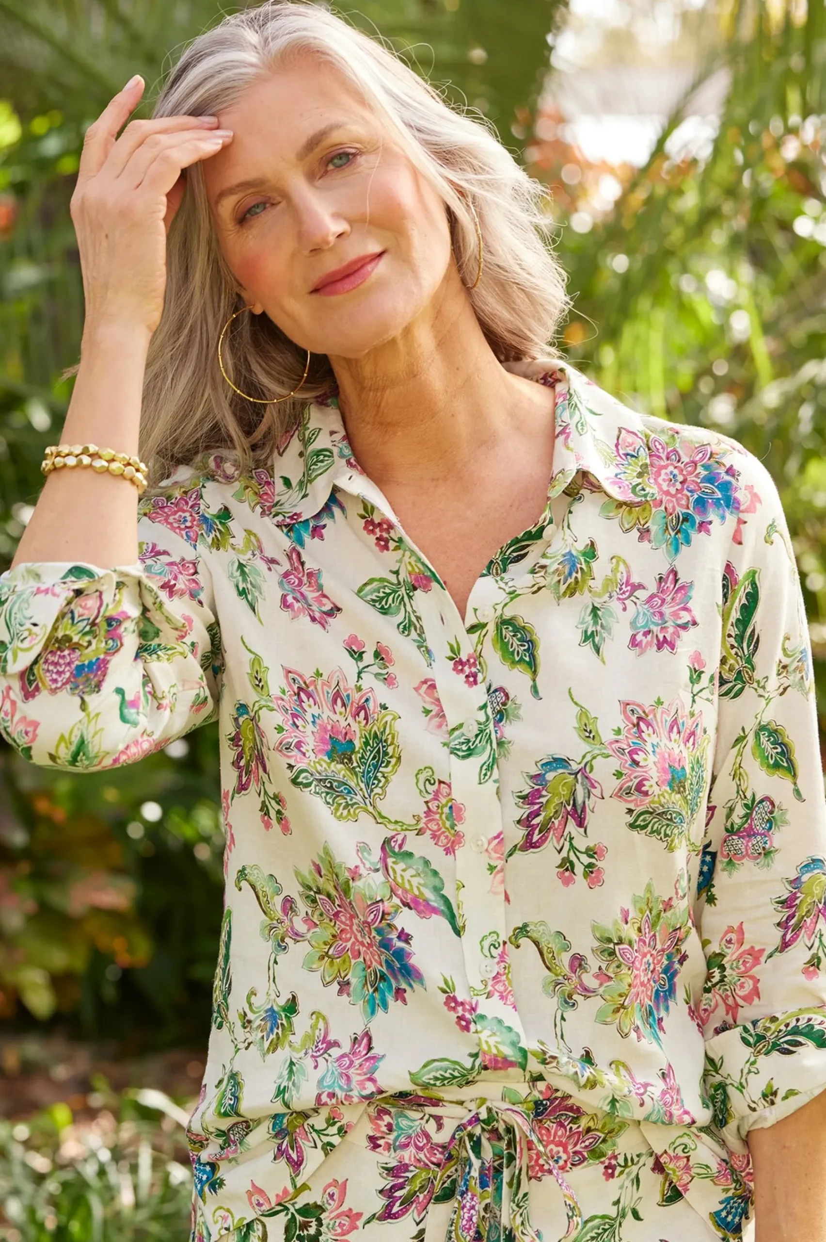 Soft Surroundings Jordan Linen Blend Shirt> Linen Shop|long sleeve