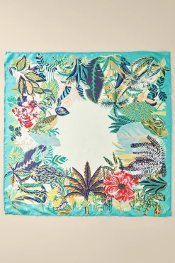 Soft Surroundings Jungle Leaves Silk Scarf><noscript><img width=