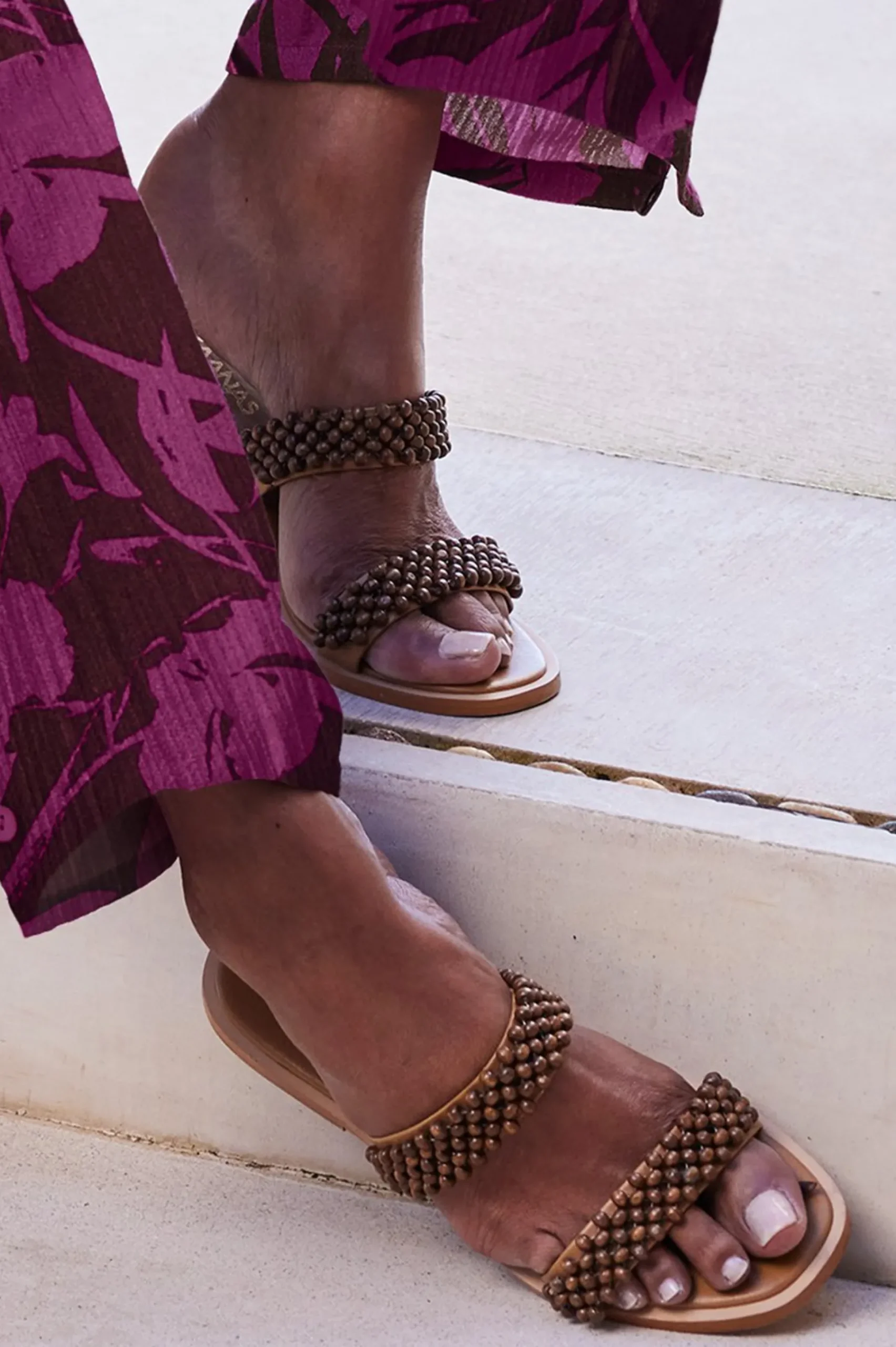 Soft Surroundings KAANAS Siki Straps Slide> sandals|flats