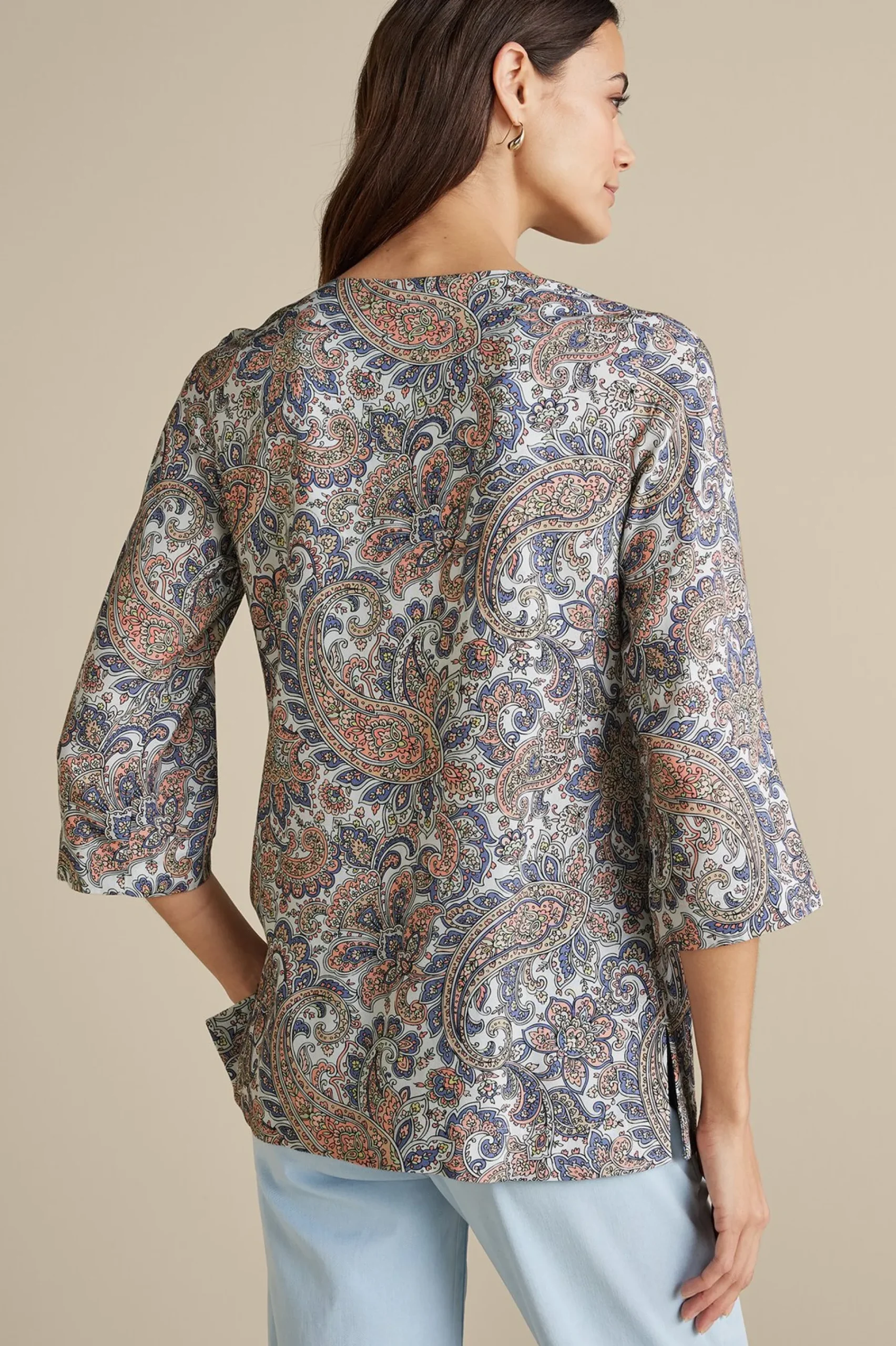 Soft Surroundings Kaimana Embellished Tunic> Global Artistry|long sleeve