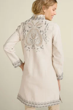Soft Surroundings Kerala Embellished Natural Jacket><noscript><img width=
