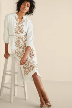 Soft Surroundings Kimora Embroidered Midi Dress> Feminine Flourish|Vacation Shop