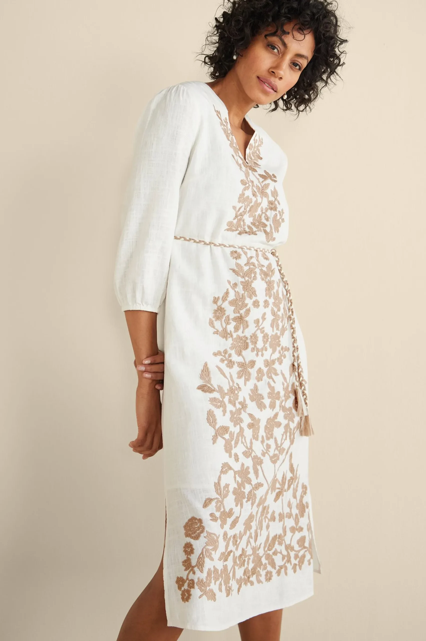 Soft Surroundings Kimora Embroidered Midi Dress> Feminine Flourish|Vacation Shop