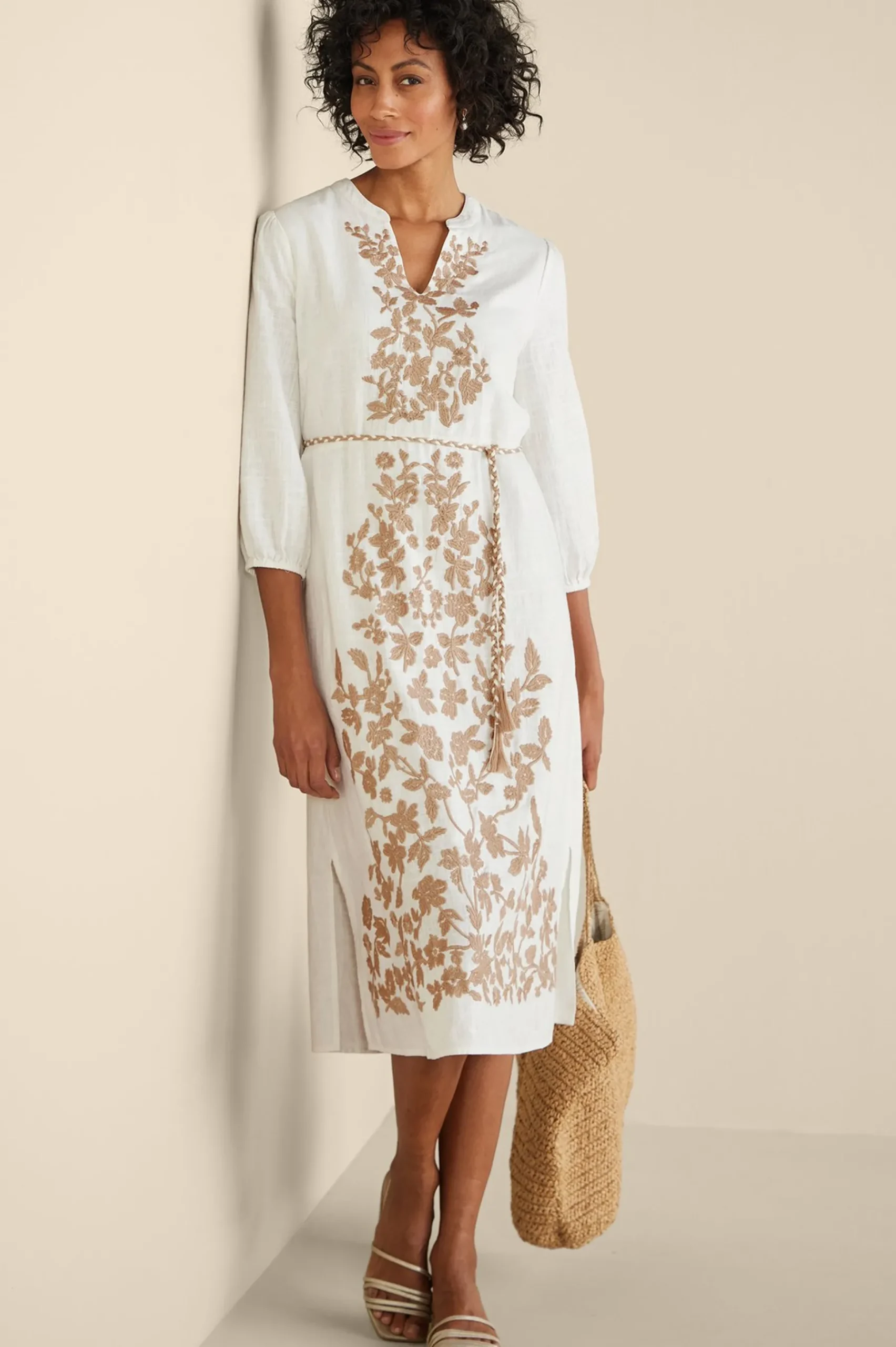 Soft Surroundings Kimora Embroidered Midi Dress> Feminine Flourish|Vacation Shop