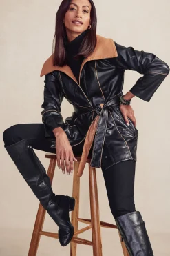 Soft Surroundings Lausanne Faux Leather Jacket><noscript><img width=