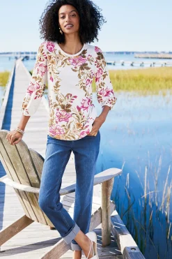 Soft Surroundings Lesley Printed Top><noscript><img width=