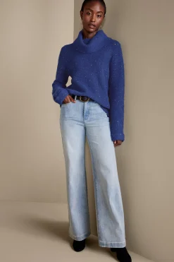 Soft Surroundings Linley Sequin Sweater> Into The Blues|Sweaters & Cardigans