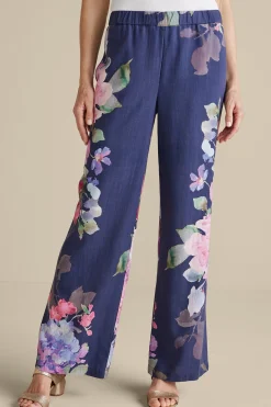 Soft Surroundings Lizette Wide-Leg Pant> Feminine Flourish|Into The Blues
