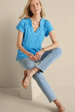 Soft Surroundings Loretta SUPIMA® Slub Tee><noscript><img width=