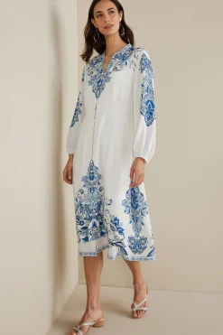 Soft Surroundings Louise Midi Dress> patterned|mid-length