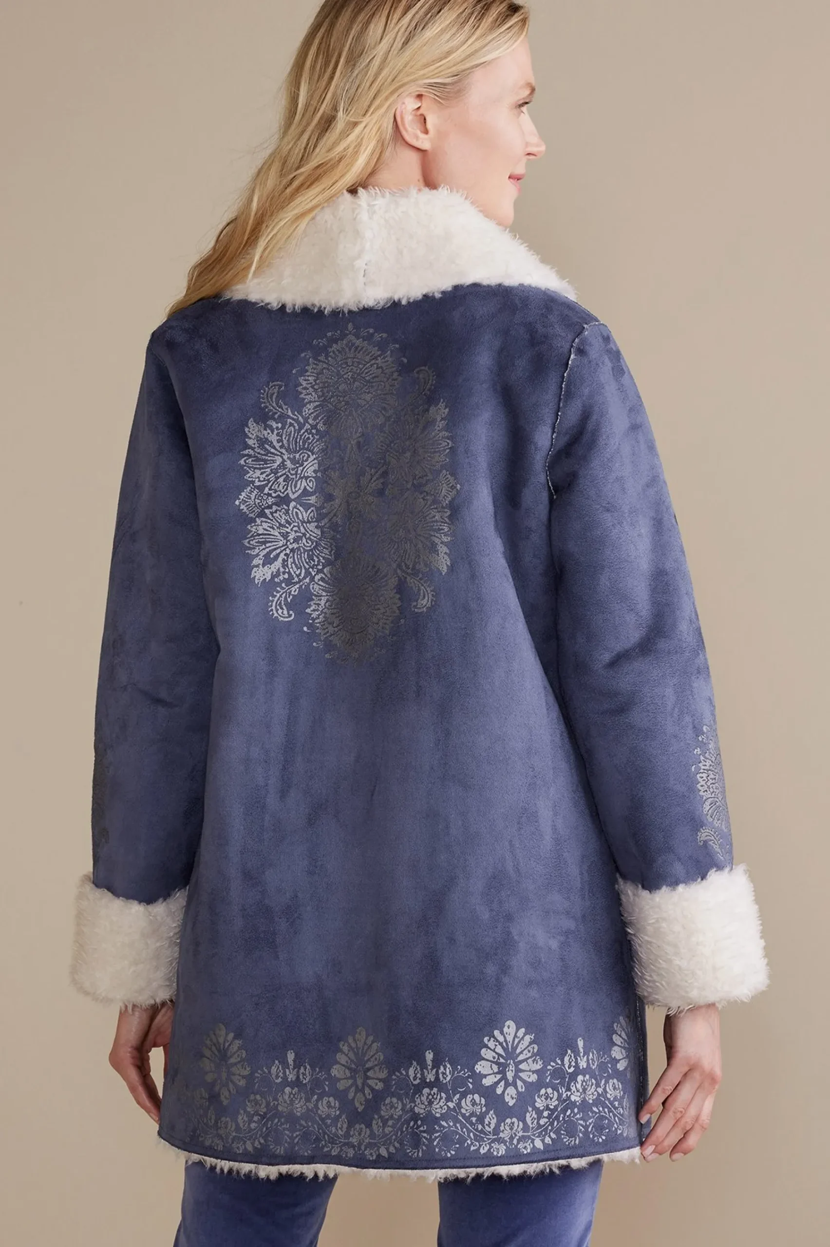 Soft Surroundings Lucerne Shearling Coat> Into The Blues|Jackets & Coats