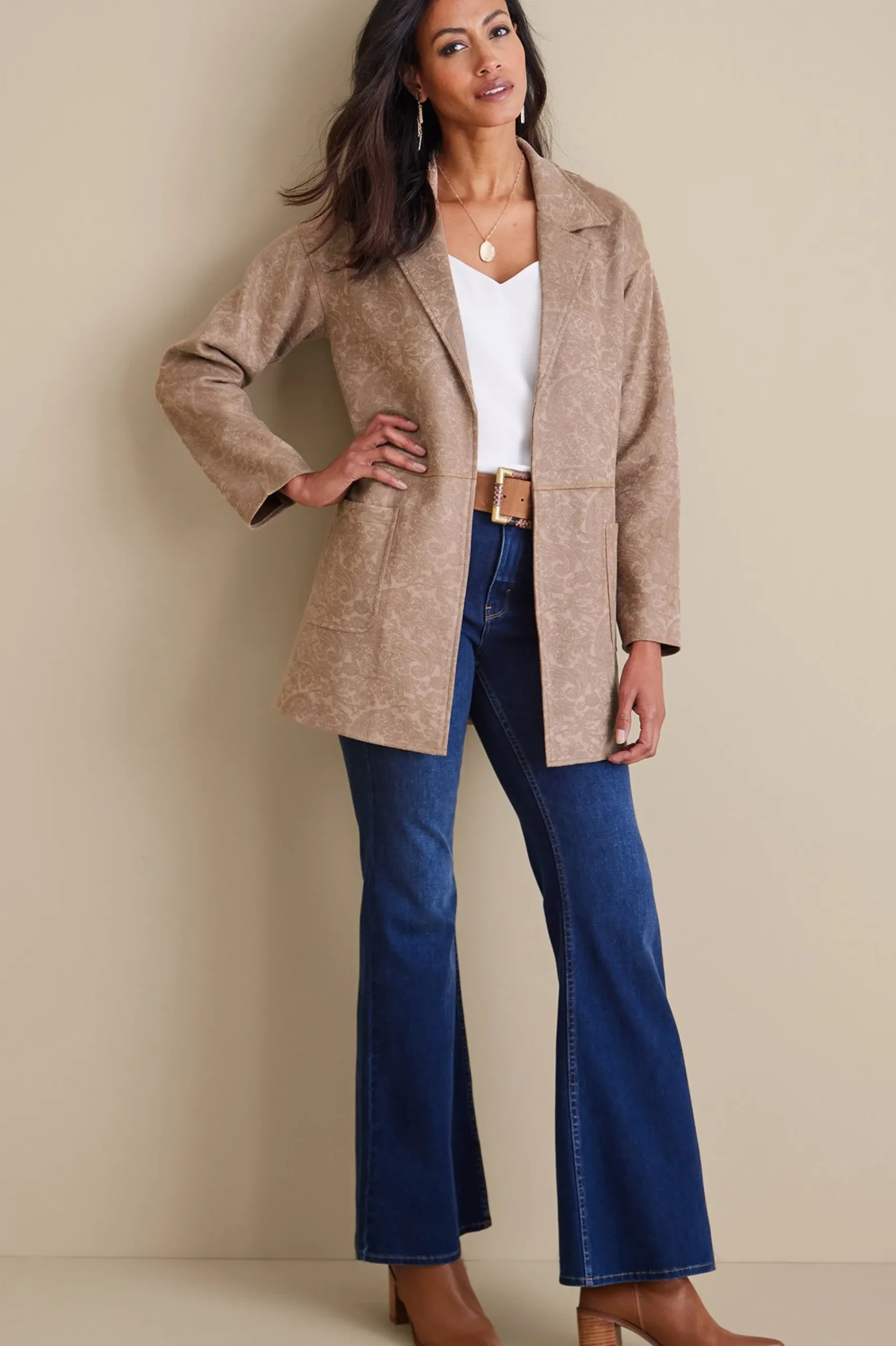 Soft Surroundings Malika Faux Suede Jacket> Jackets & Coats
